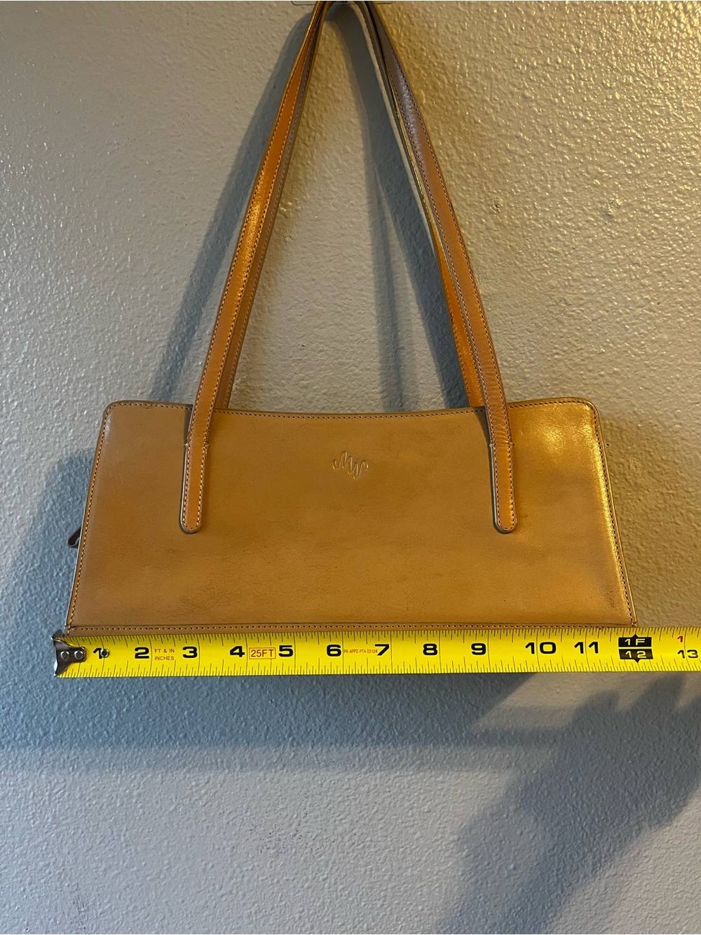 Monsac Tan Leather Shoulder Bag- Classic Tote - Picture 9 of 12